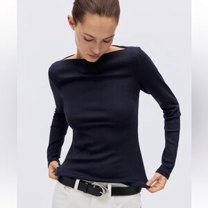 NWT H&M Ribbed Boat-neck top
